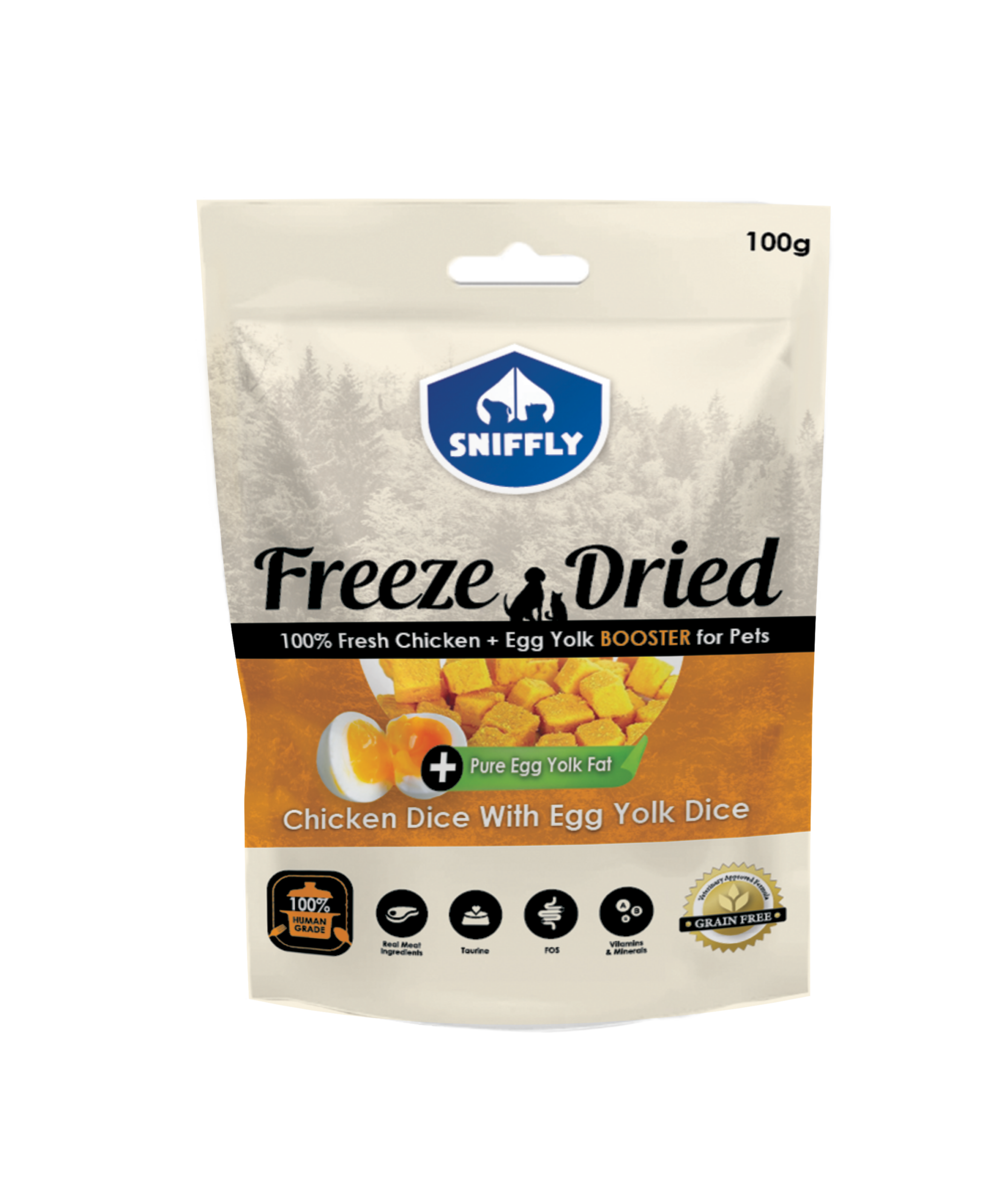 Sniffly Freeze-Dried Chicken Dice Egg Yolk
