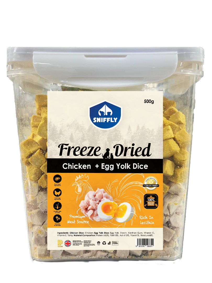 Sniffly Freeze-Dried Chicken Egg Yolk Dice (500g)