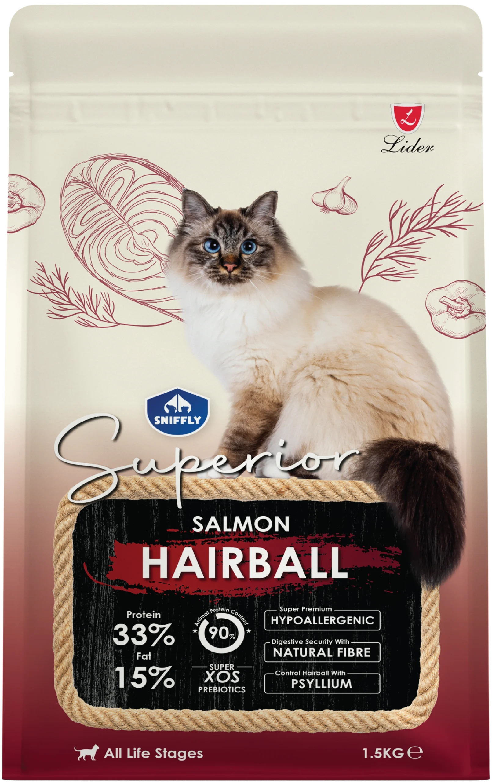 Sniffly Superior Cat Food Hairball (Salmon)