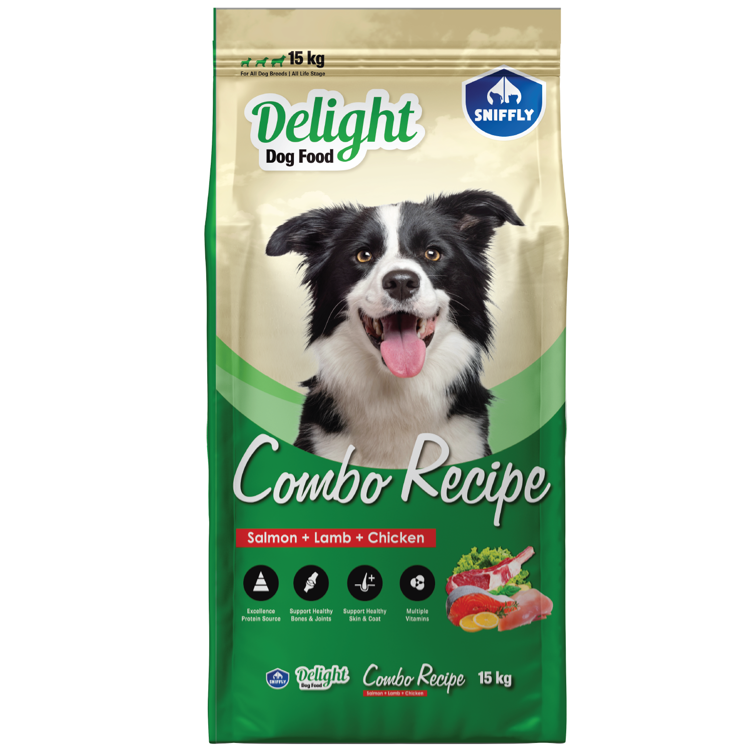 Sniffly Delight Dog Combo Recipe (Salmon + Lamb + Chicken)