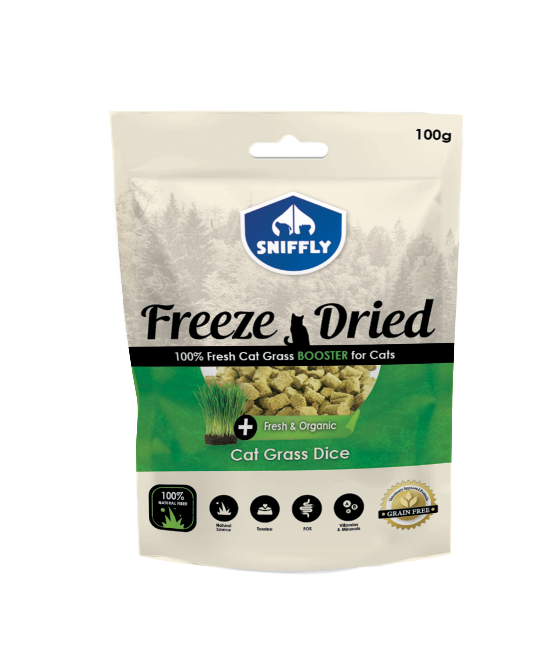 final Sniffly FD 100g-cat grass dice